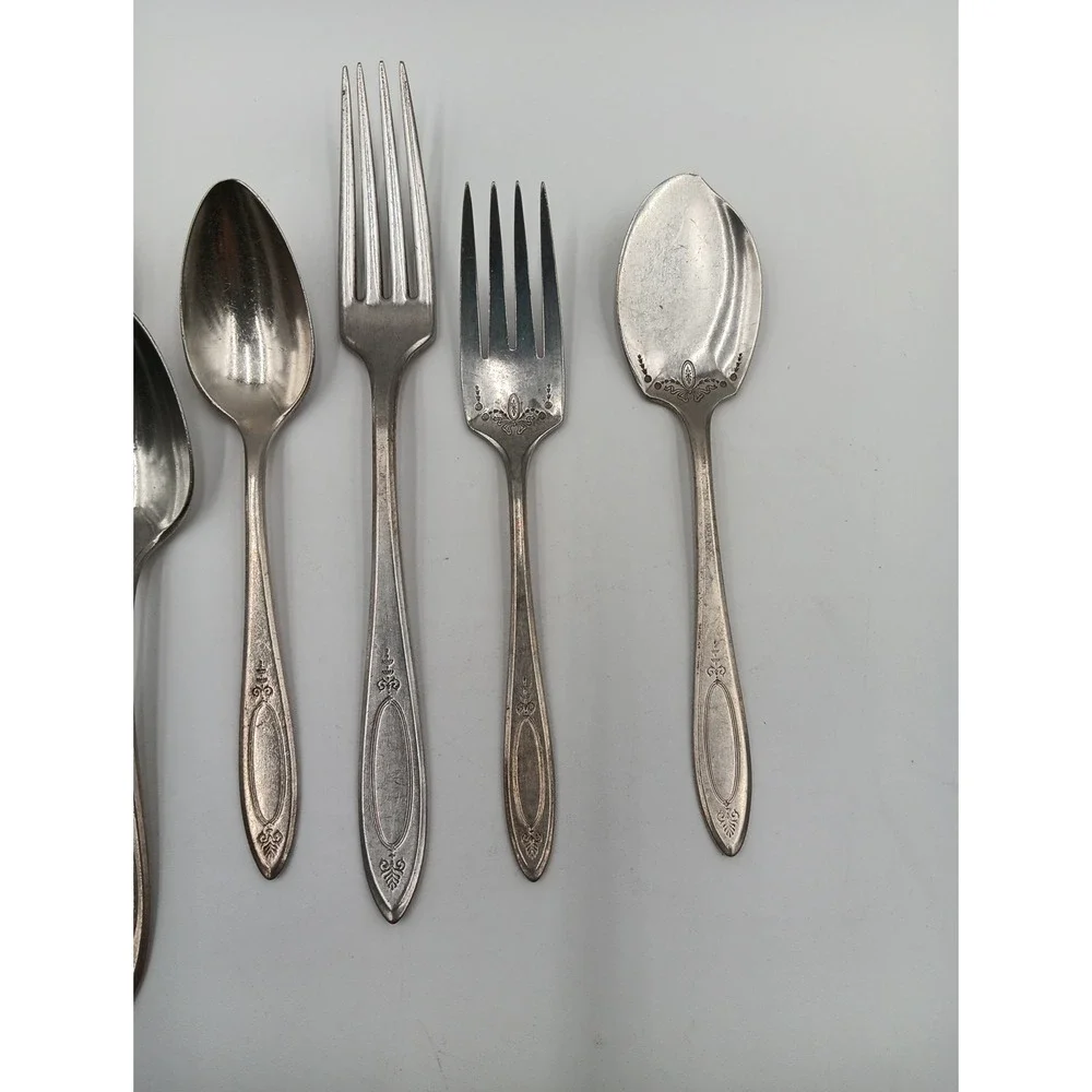 8pc VTG  Oneida‎ Community Plate ADAM Silverware SilverPlate Flatware Silver
